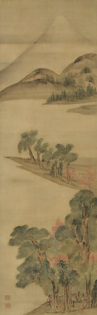池大雅《富士十二景図 九月 緑陰雑紅》江戸時代（18世紀）東京藝術大学蔵 ＊第１期のみ